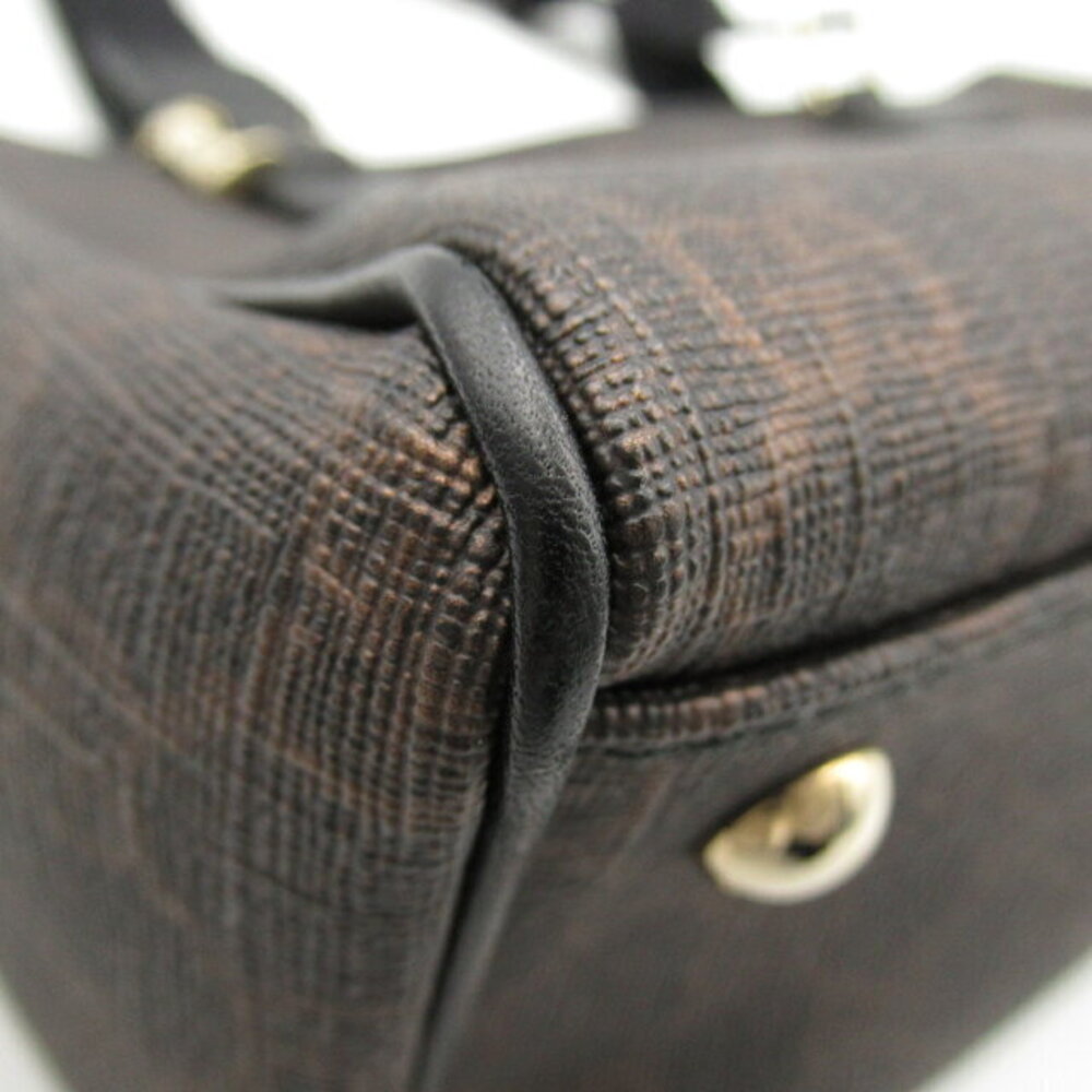 Gucci Tote Bag Canvas Leather Brown Black - Picture 8 of 10